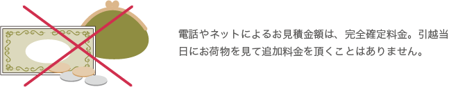 追加料金を頂くことはありません